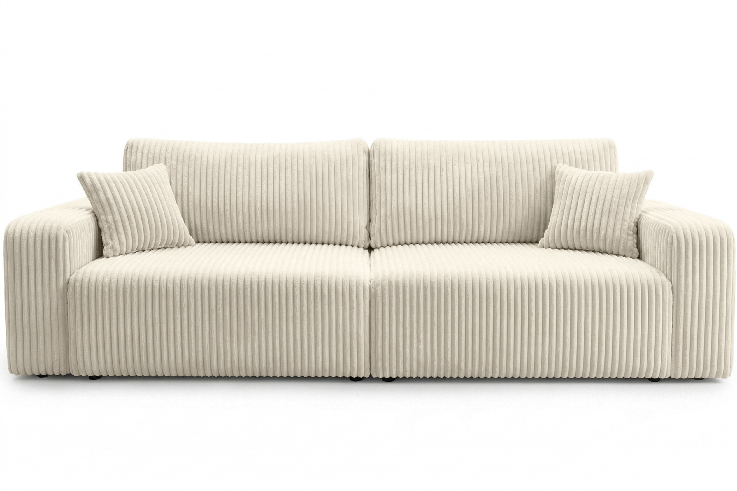 Sofa z funkcją spania, sztruks Tilia, Ecru, BEST SCORNER