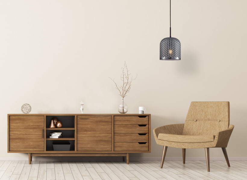 Lampa wisząca czarna-dymiona RENTI 1xE27x40W wym: 102,5x18x18 cm Italux