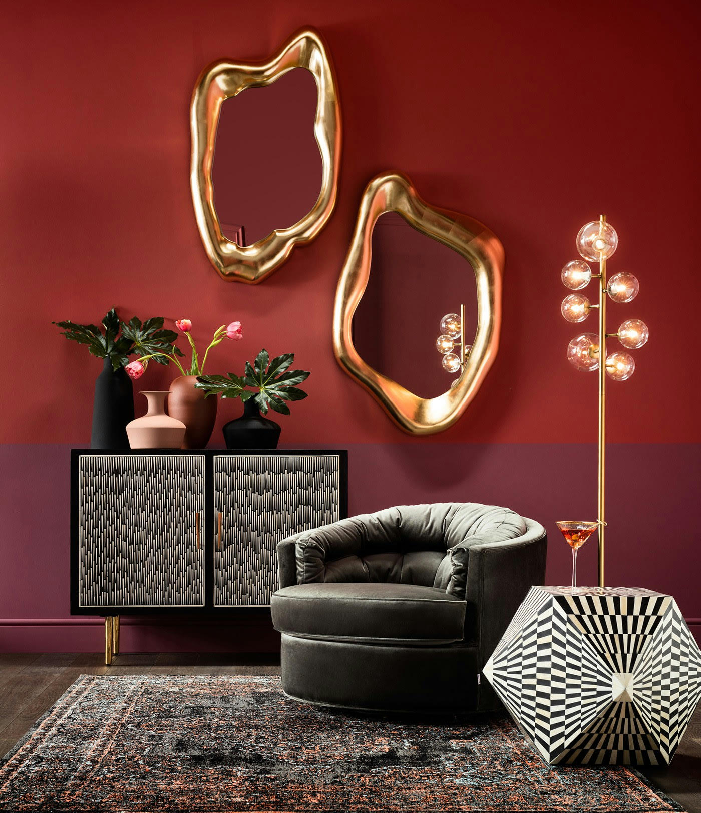 HOLOGRAM - Miroir doré 119x76