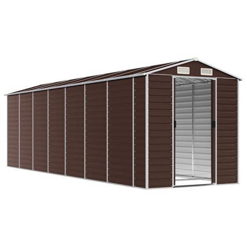 NNEVL Garden Shed Brown 191x640x198 cm Galvanised Steel