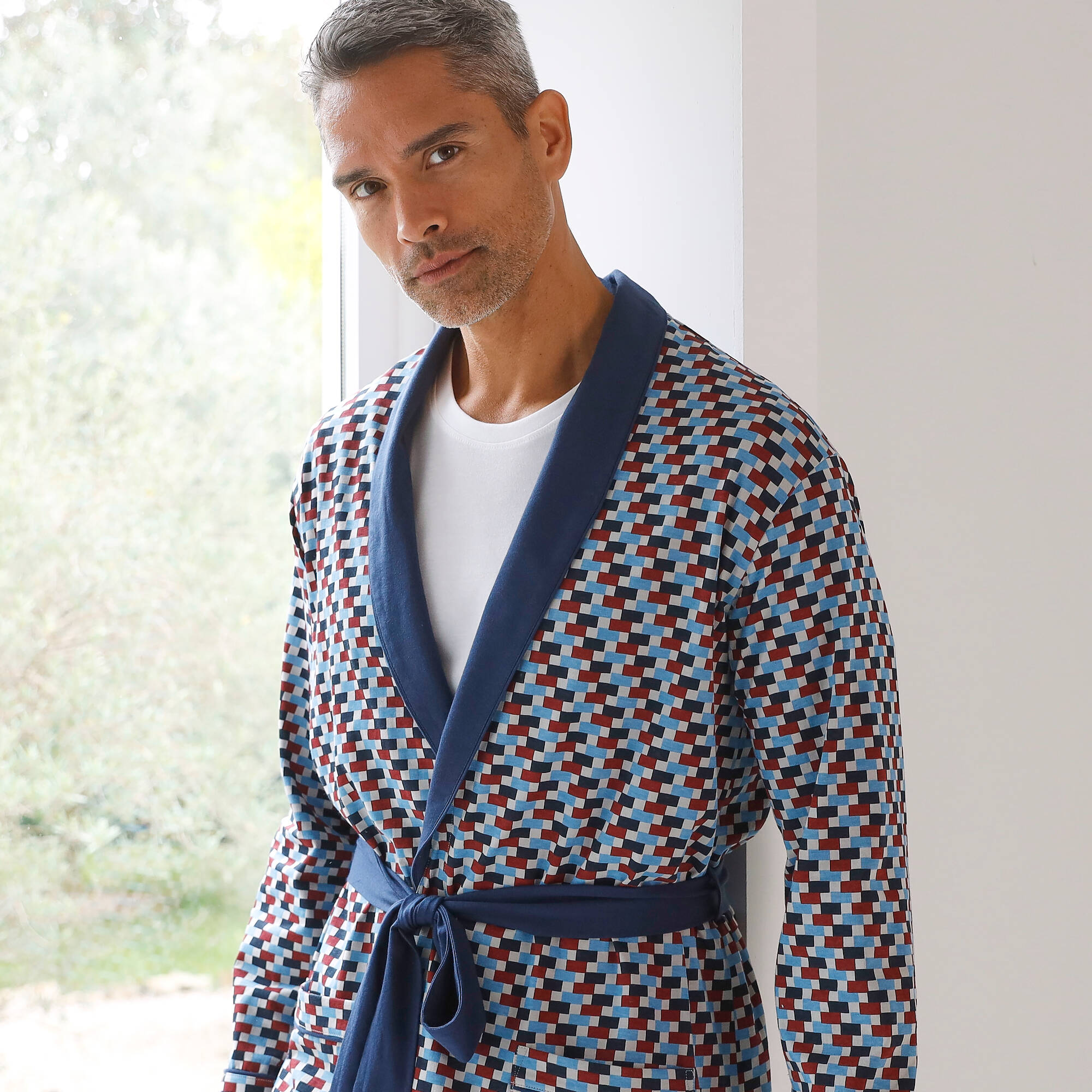 Robe de chambre imprimée courte imprimé graphique
