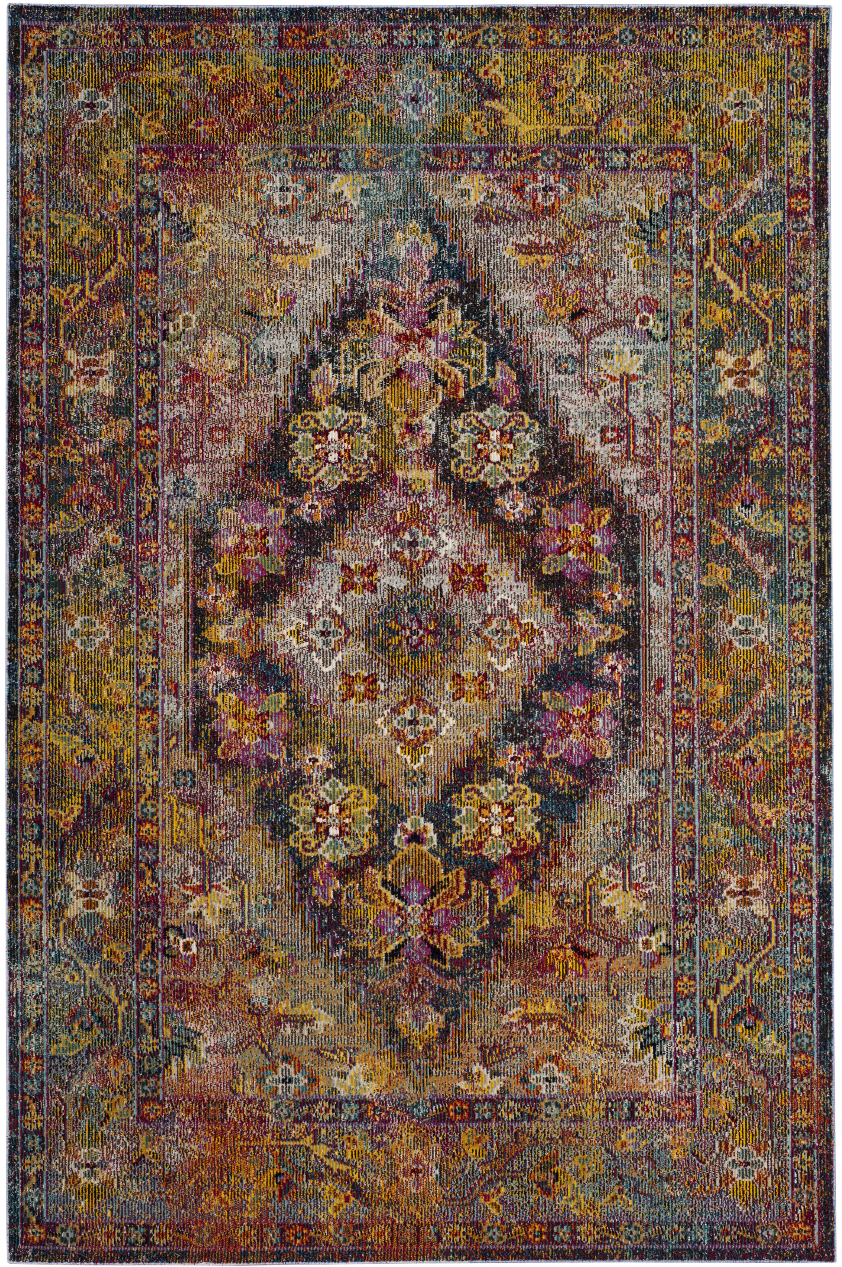 CRYSTAL - Tapis de salon interieur en bleu marine & bleu clair, 201 x 279 cm