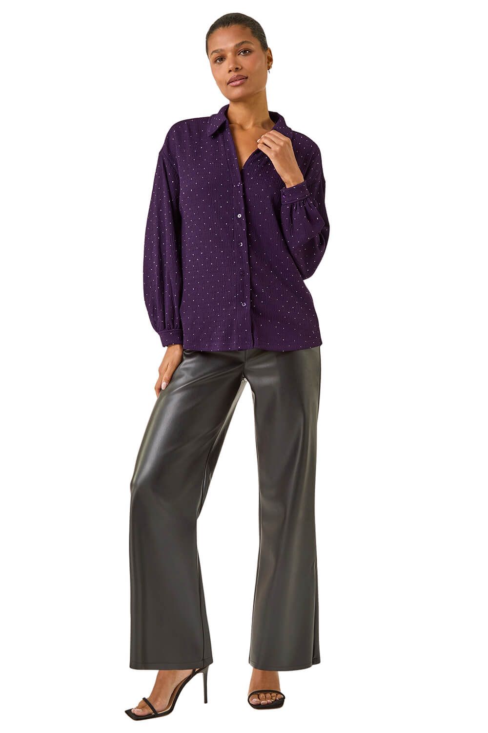 Roman Textured Stud Stretch Shirt