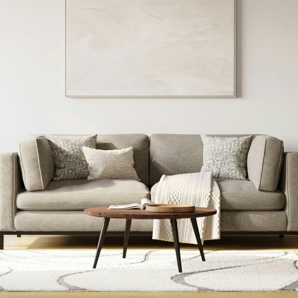 ELLA - Table basse ronde en bois d'acacia D80 cm