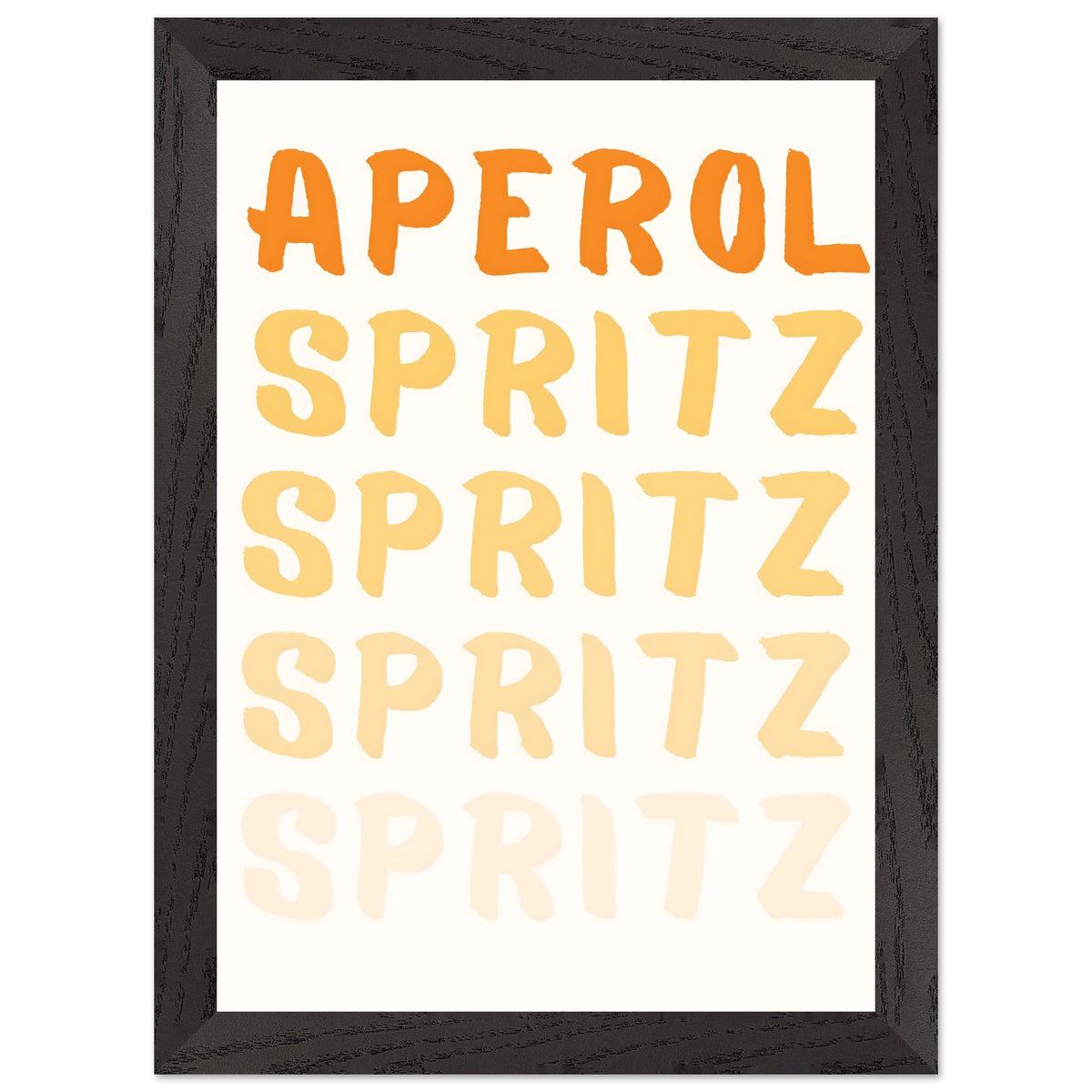 Artfulprints Poster met Lijst Aperol Spritz - Written  - A4 21x29.7 cm - Oranje