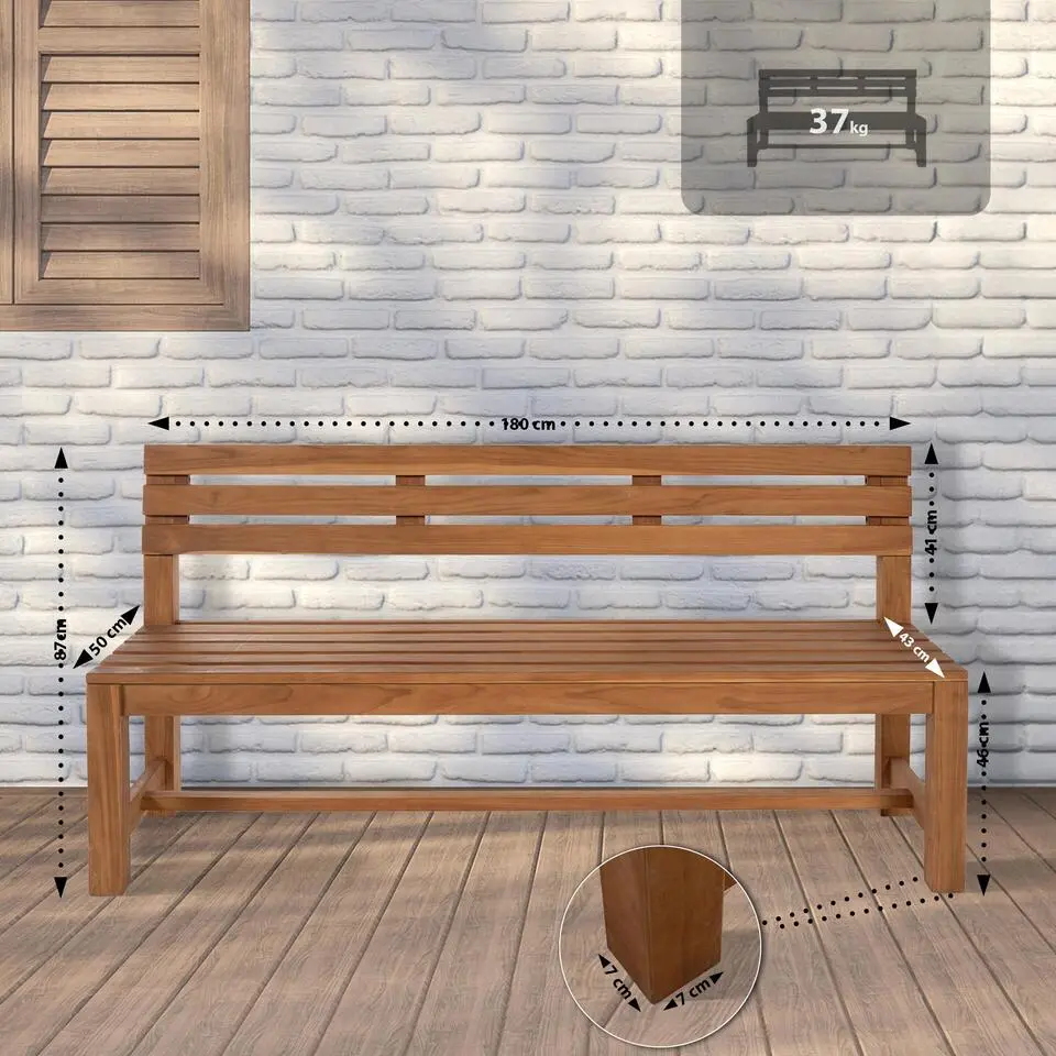 CLP Teakbank Augusta 180 cm