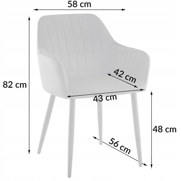 Krzesło tapicerowane velvet czarne MARIA3 paski loft glamour do salonu
