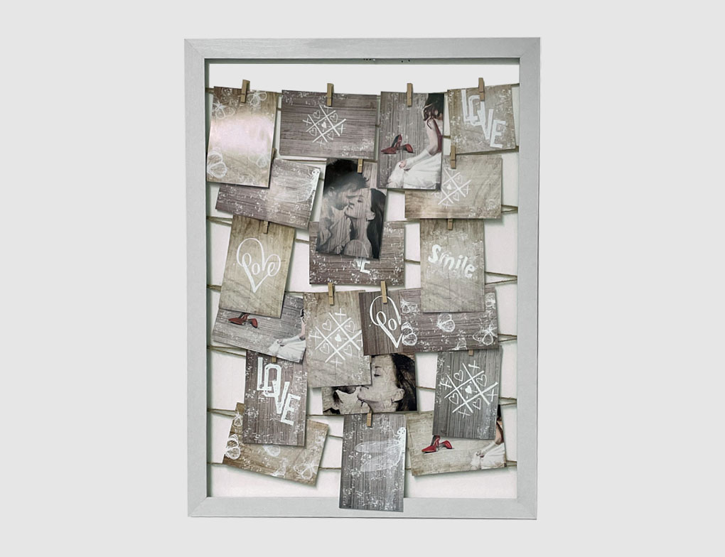 Memoboard mit Klammern Kordel