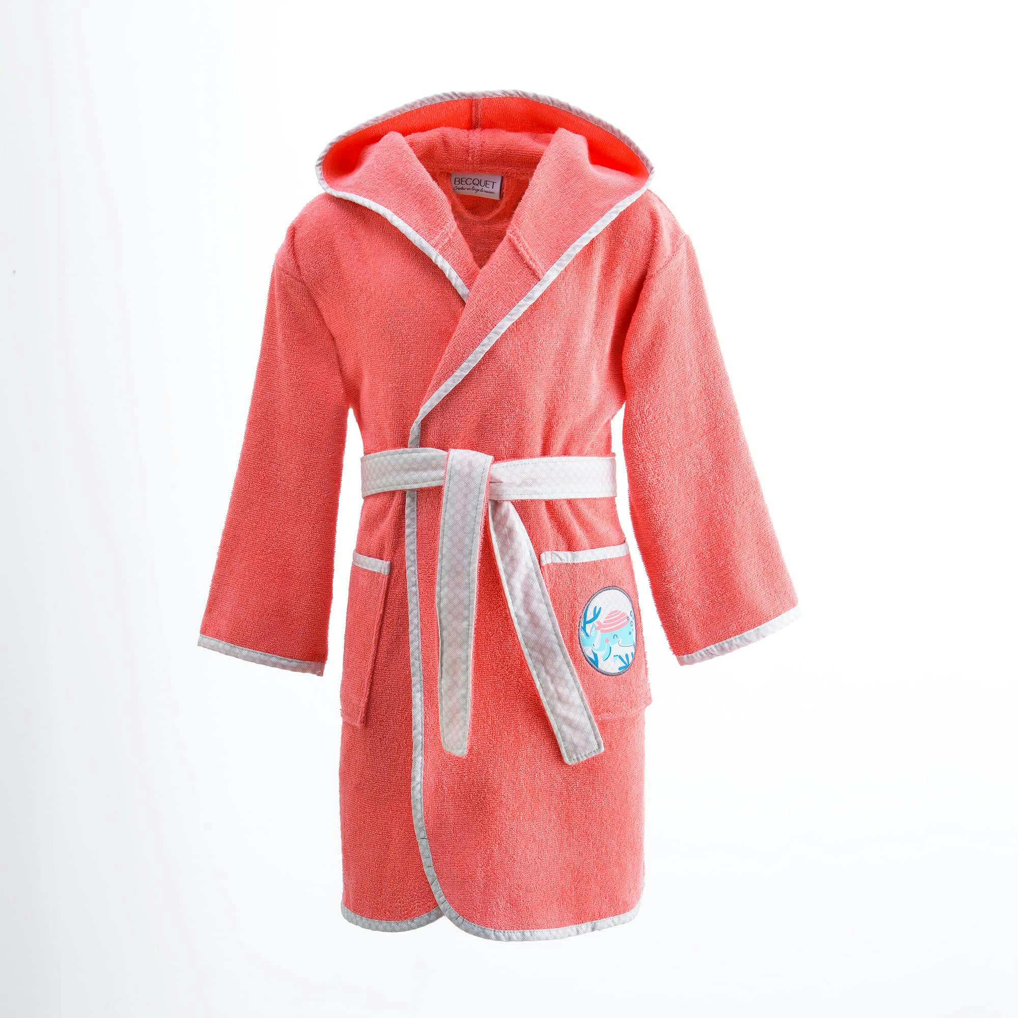 PETITES BETES - Peignoir enfant rose 4  ans en coton