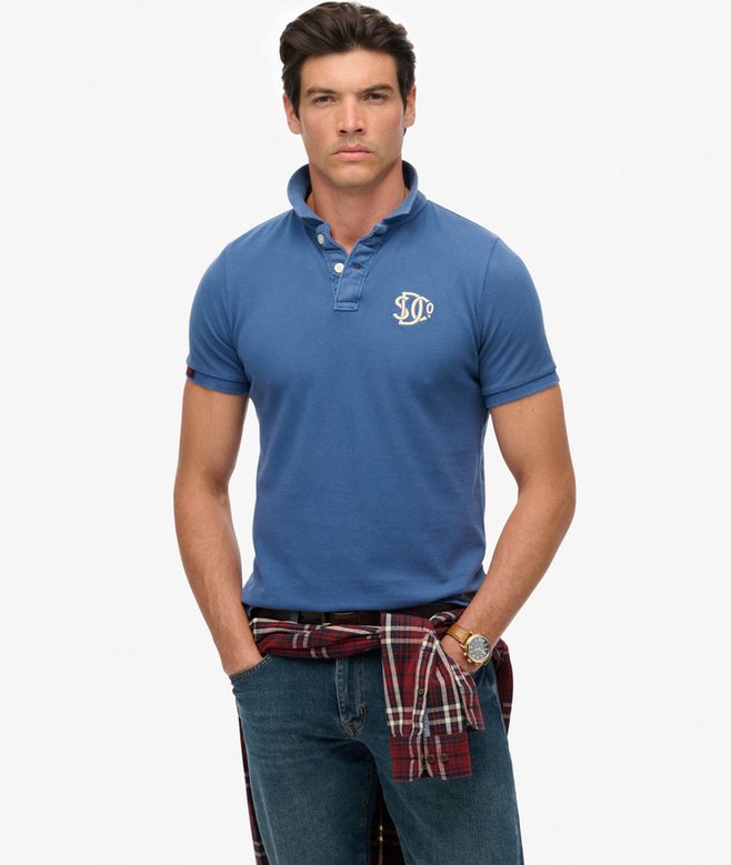 Vintage Athletic Embroidered Polo Shirt