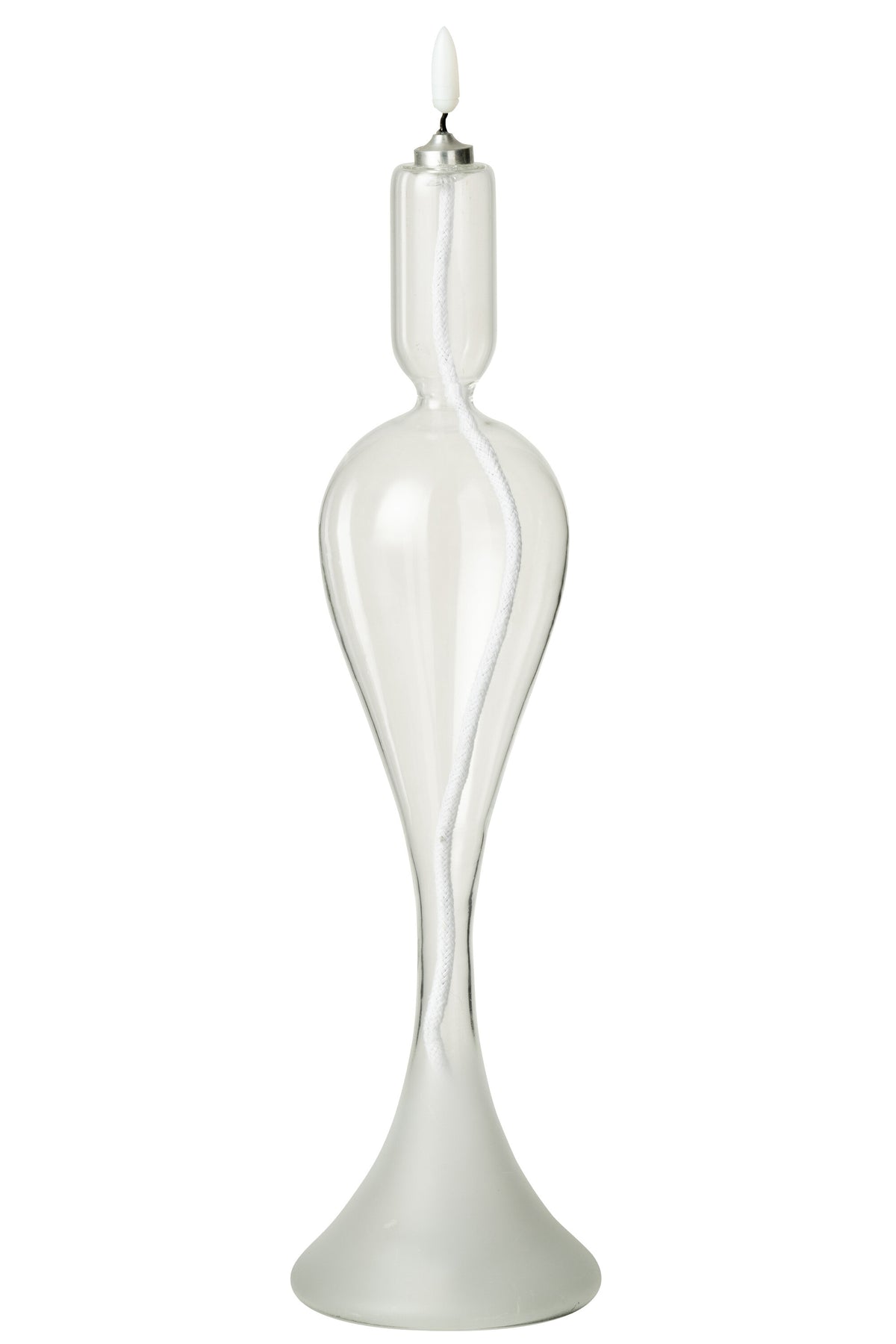 J-Line kaars - glas - transparant - large - LED lichtjes