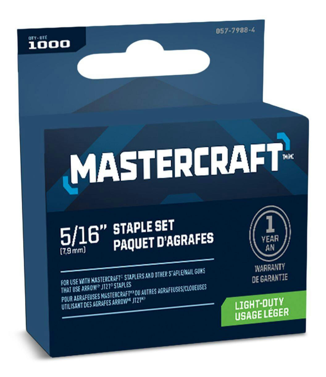 Mastercraft Fastener 5/16-in JT21 Staples, 1000-pk