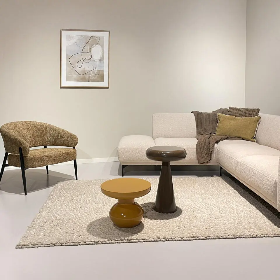 Bijzettafel Rond - Geel Staal - 41x40,5x34cm - Brix