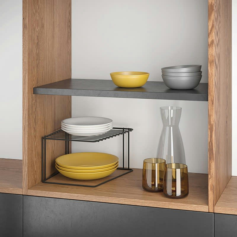 LAVA - Porte assiettes angle 2 niveaux noir