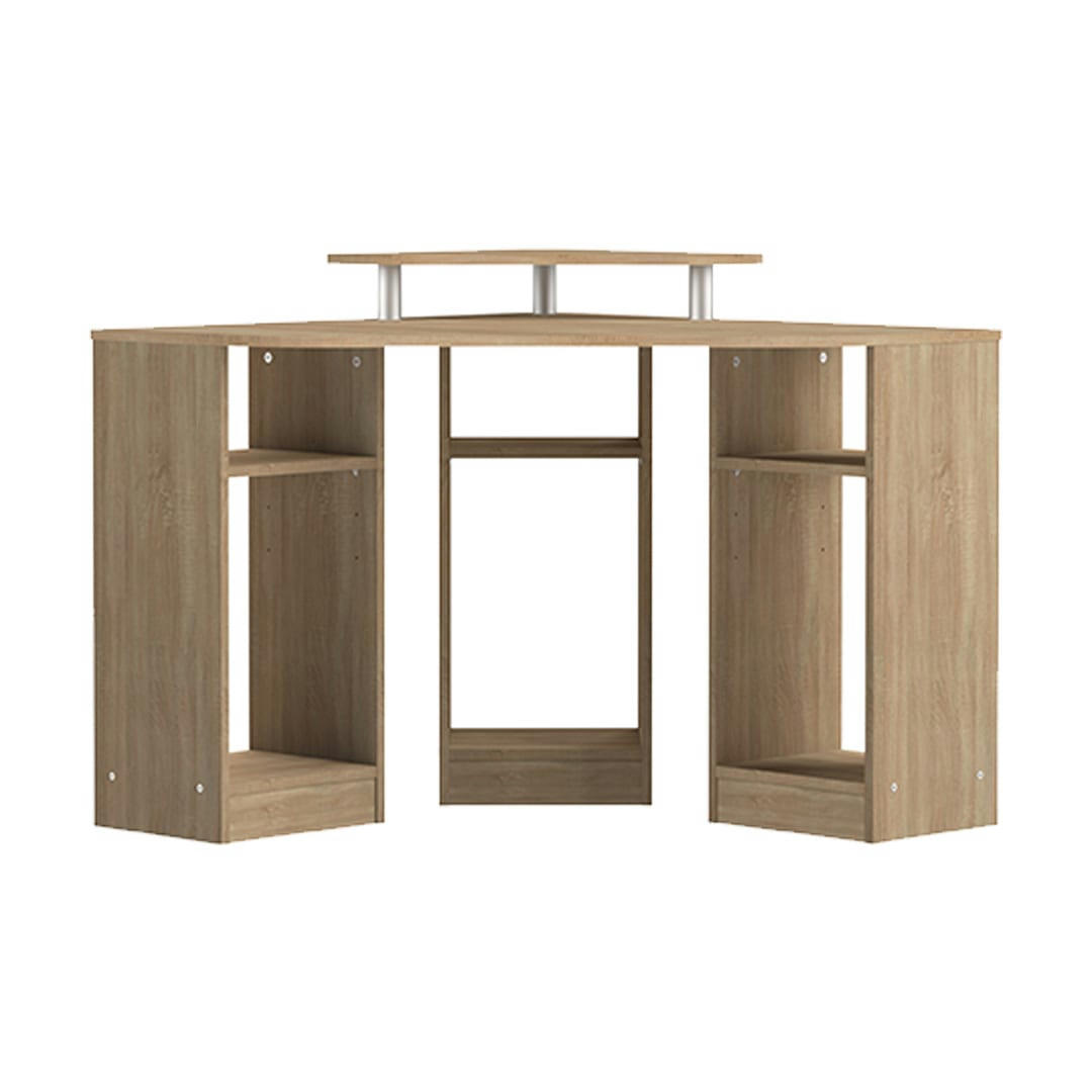 CORNER - Bureau effet bois chêne naturel