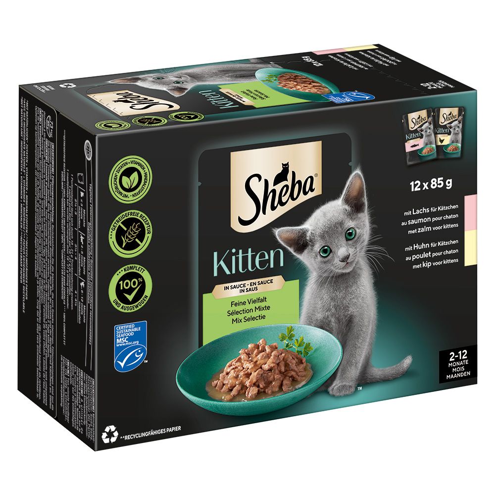 Sheba Kitten Pouches Varieties 12 x 85g