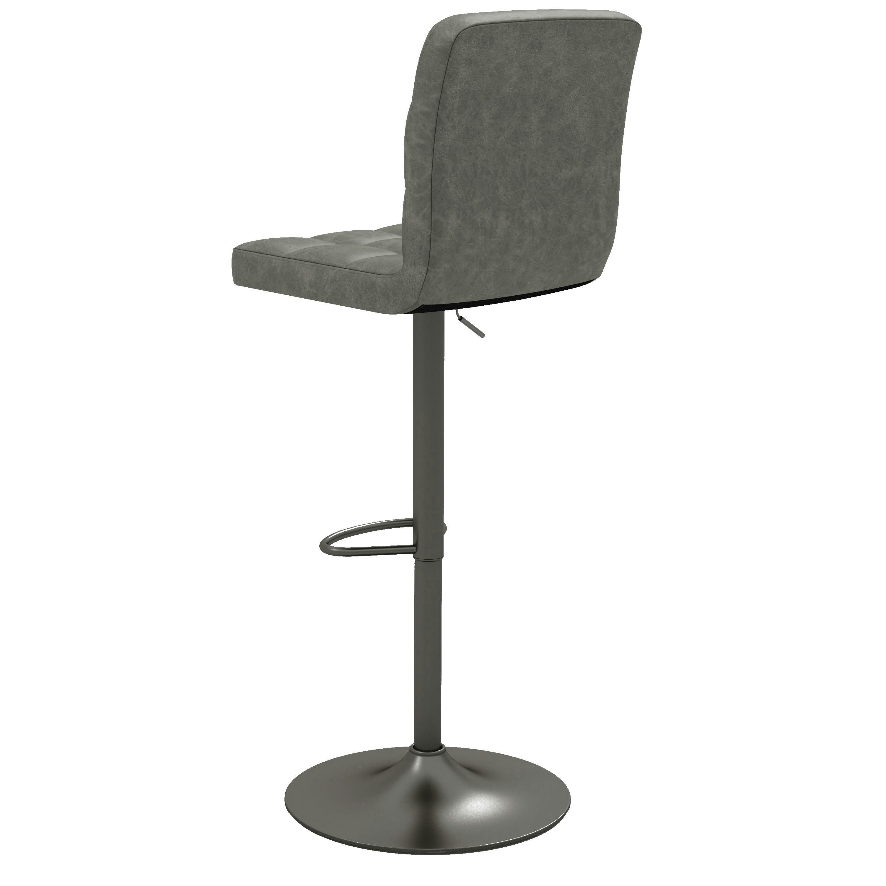 SQUAR - Tabouret de bar en cuir synthétique Anthracite-gris bronze (x2)
