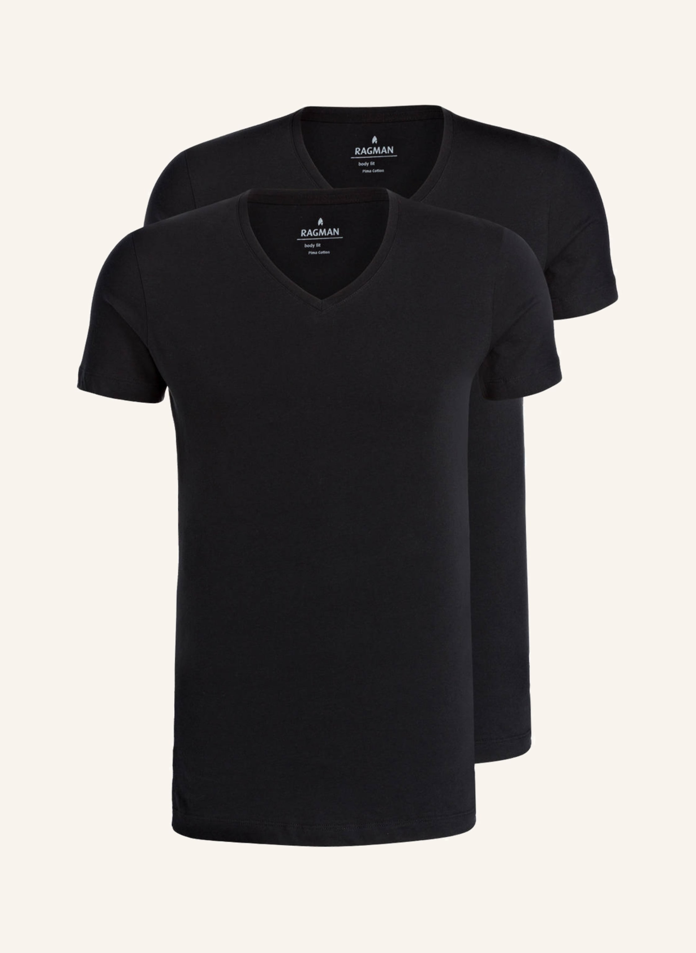 RAGMAN 2er-Pack V-Shirts