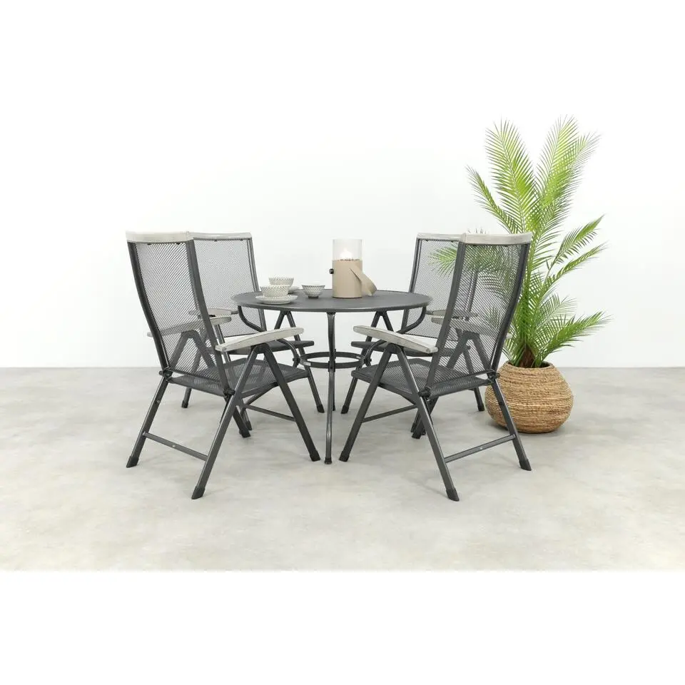 Royal Garden Balero ronde verstelbare tuinset strekmetaal &Oslash;105 cm
