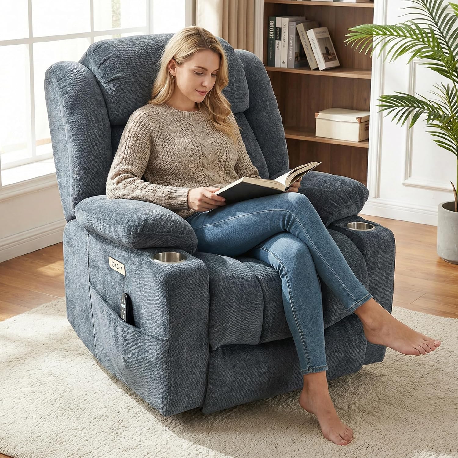 PELUMY Power Lift Recliner Chair for Elderly (Blue Gray)
