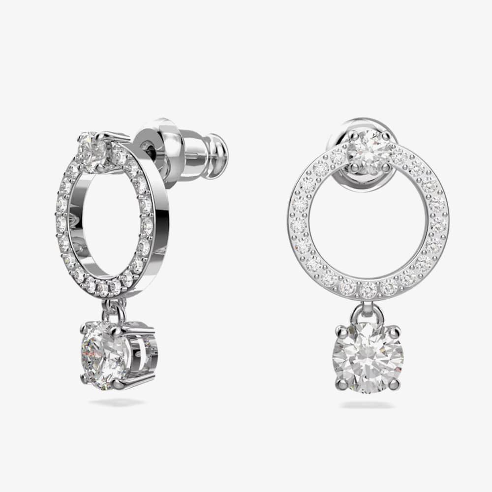 Swarovski Attract White Crystal Circle Earrings 5563278