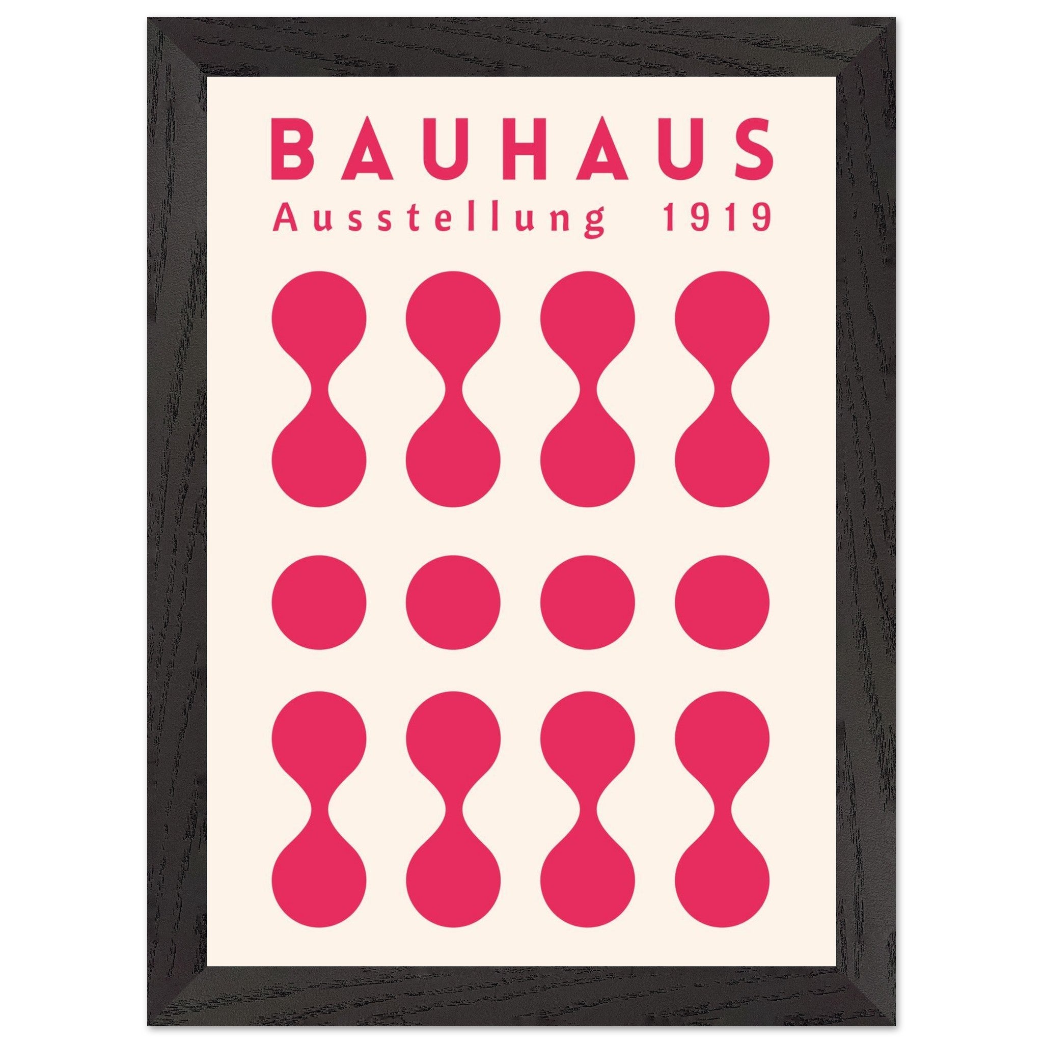 Artfulprints Poster met Lijst Bauhaus - Ausstellung fuchsia  - A4 21x29.7 cm - Roze