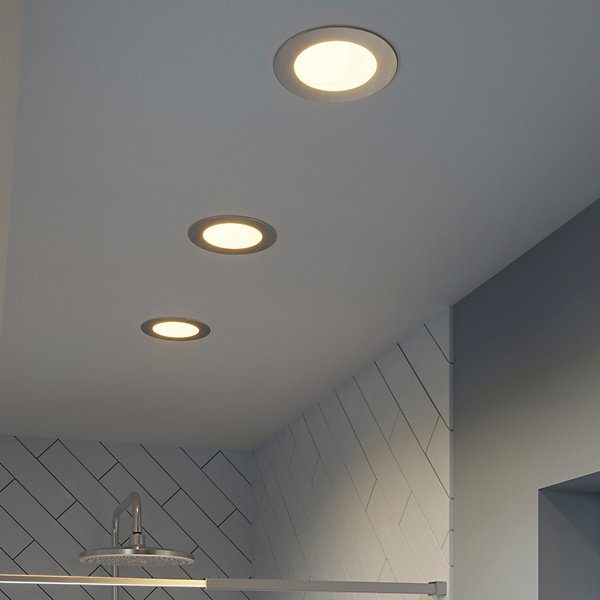 3 spots encastrables Karluk LED intégrée variation de blancs IP65 500lm 6.5W Ø8xH.2,4cm argent GoodHome
