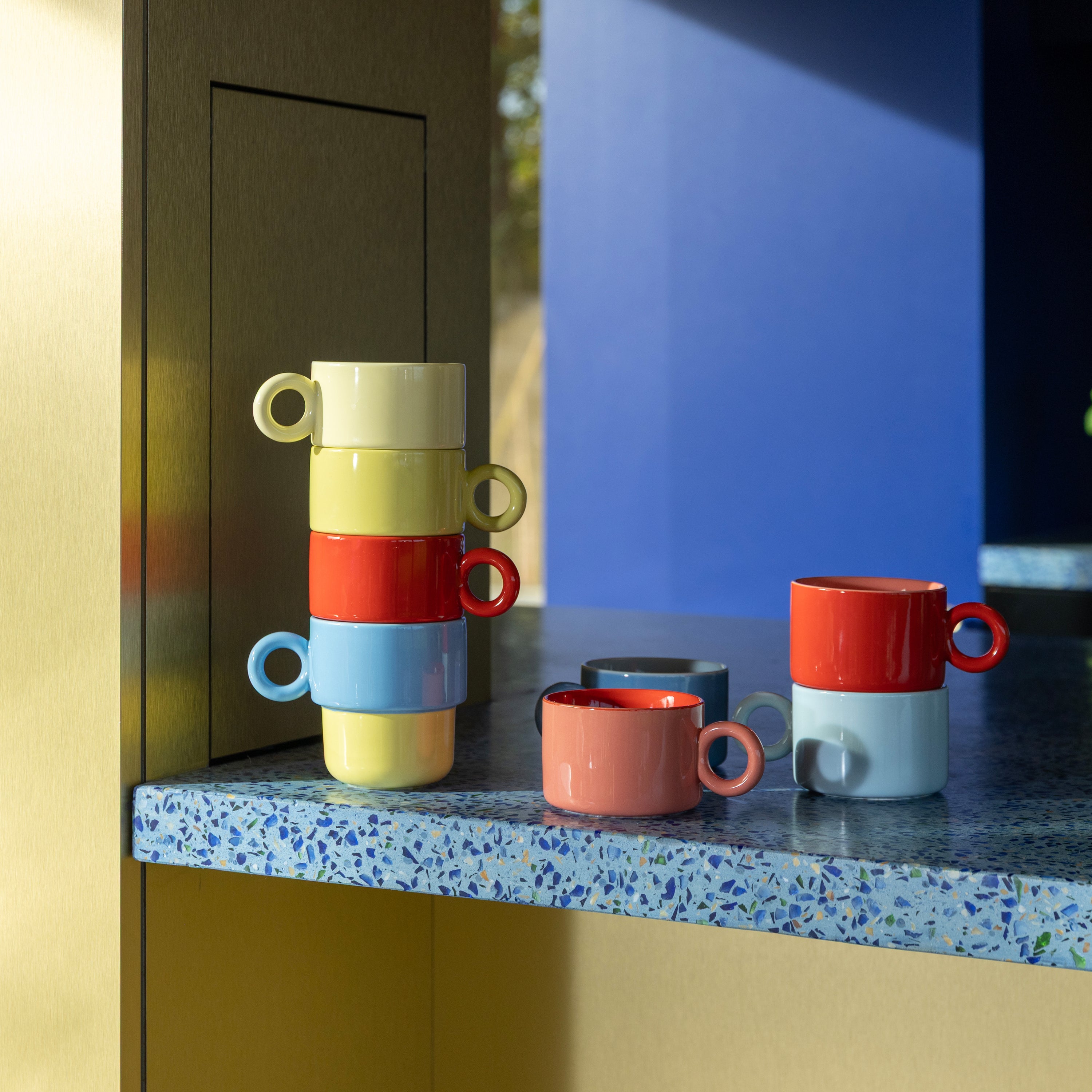 &k amsterdam Chiquito Mok Large - Set van 2 - Blauw