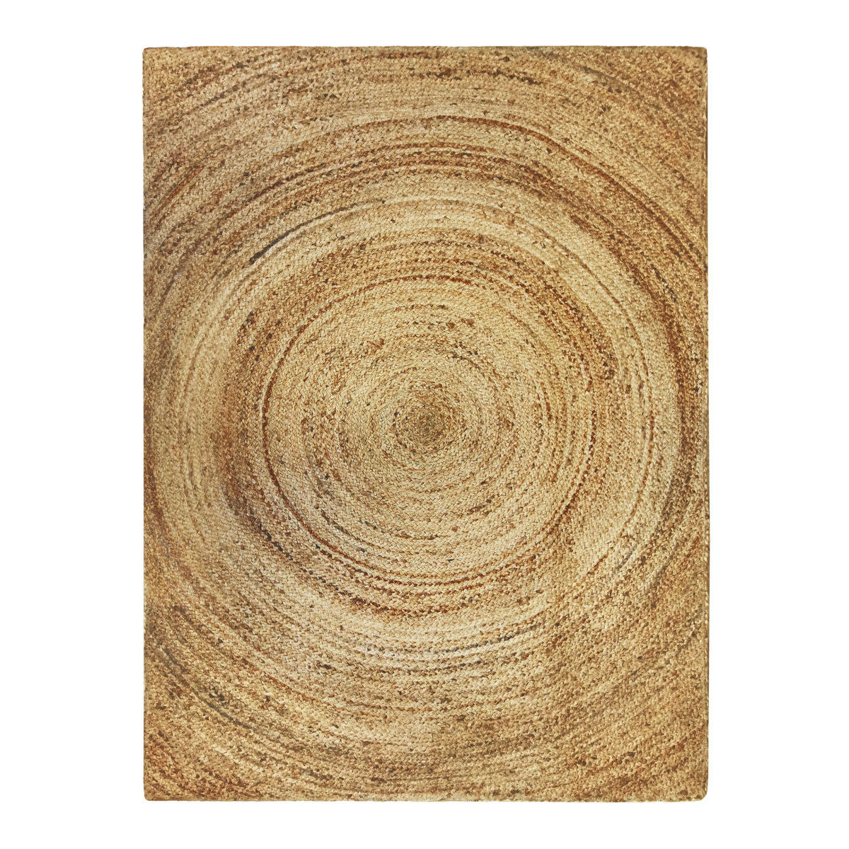 SUNNY - Tapis en jute tressé main, motif rond naturel 300x400