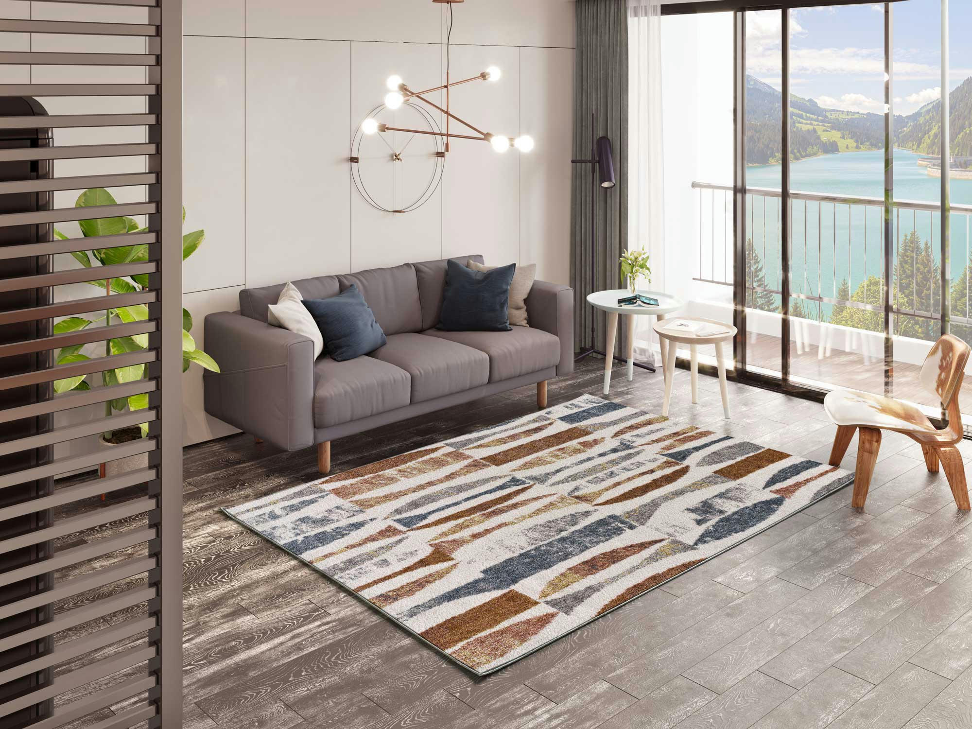 PICASSO - Tapis multicolore d'inspiration ethnique, 80X150 cm