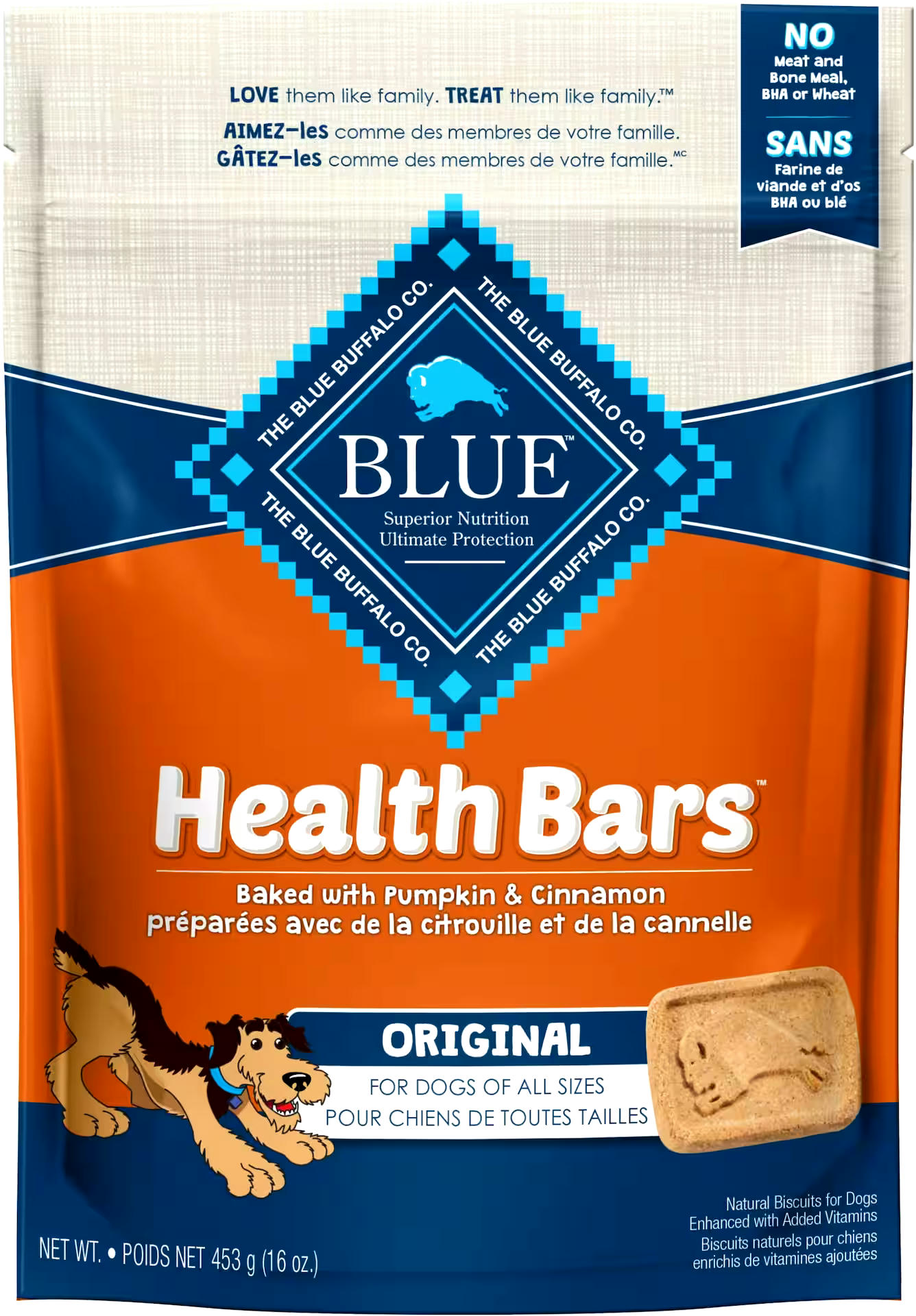 Blue Buffalo BLUE Health Bars PumPkin & Cinnamon Dog Treats, 453-g