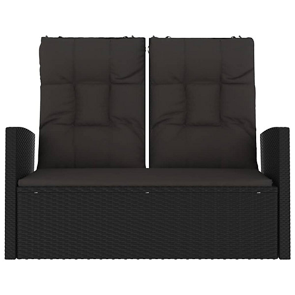 Banc de jardin meuble de patio resine noir Helloshop26