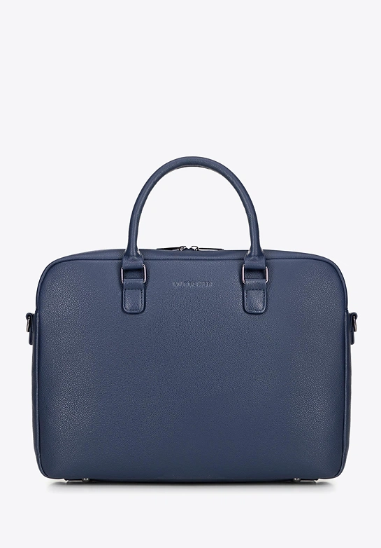 Torba na laptopa 16" z imitacji skóry granatowa