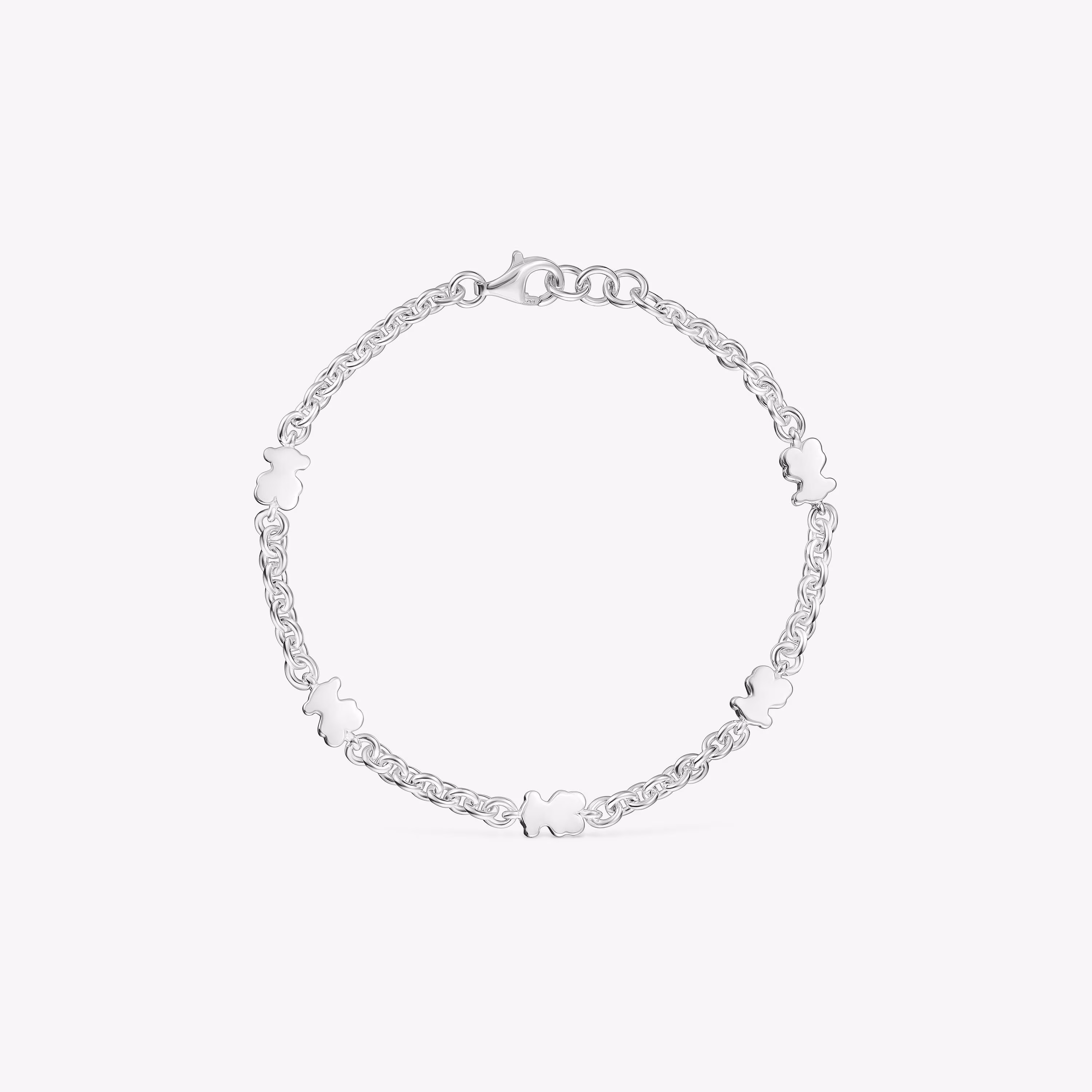 Pulsera cadena de plata y motivos oso Sweet Dolls