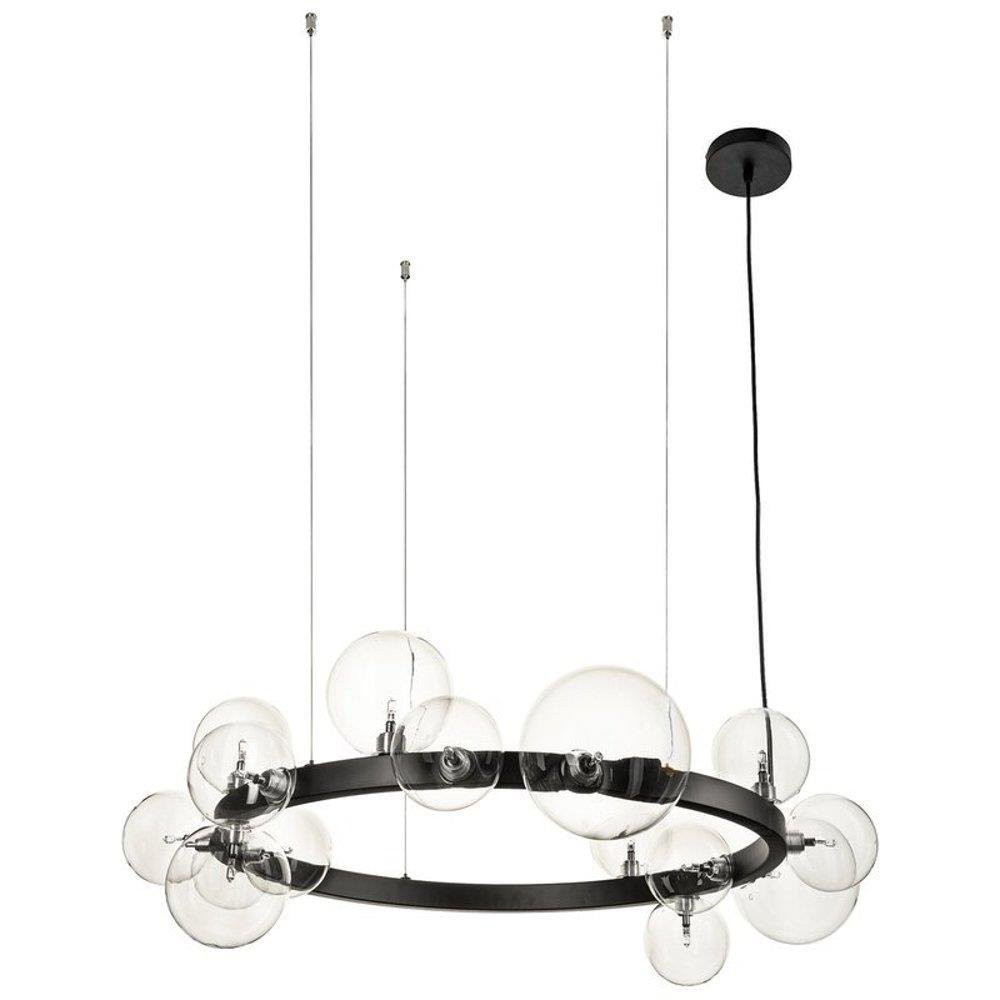 LAMPA WISZĄCA ORION 85cm NOWOCZESNA czarna matowa