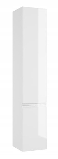 Słupek łazienkowy wiszący biały połysk 157cm, szafka 4 półki bez szuflad