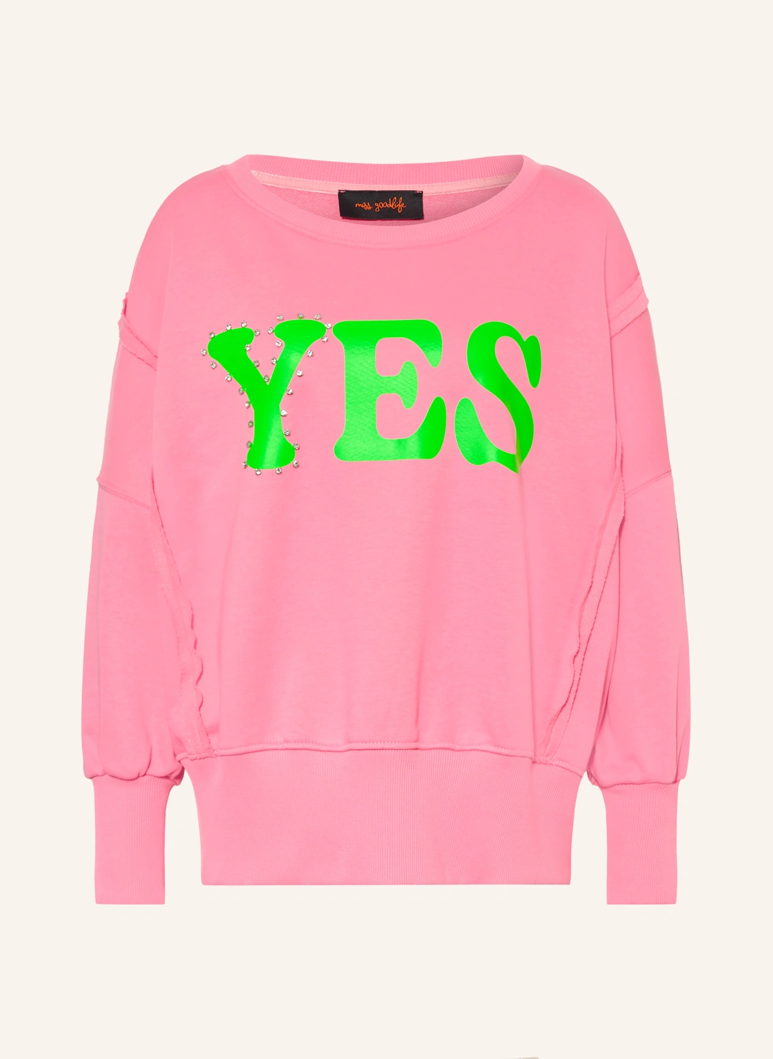 miss goodlife Sweatshirt mit Schmucksteinen