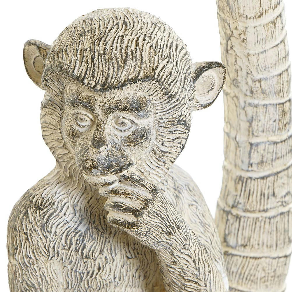 SINGE - Statuette singe et palmier H29cm