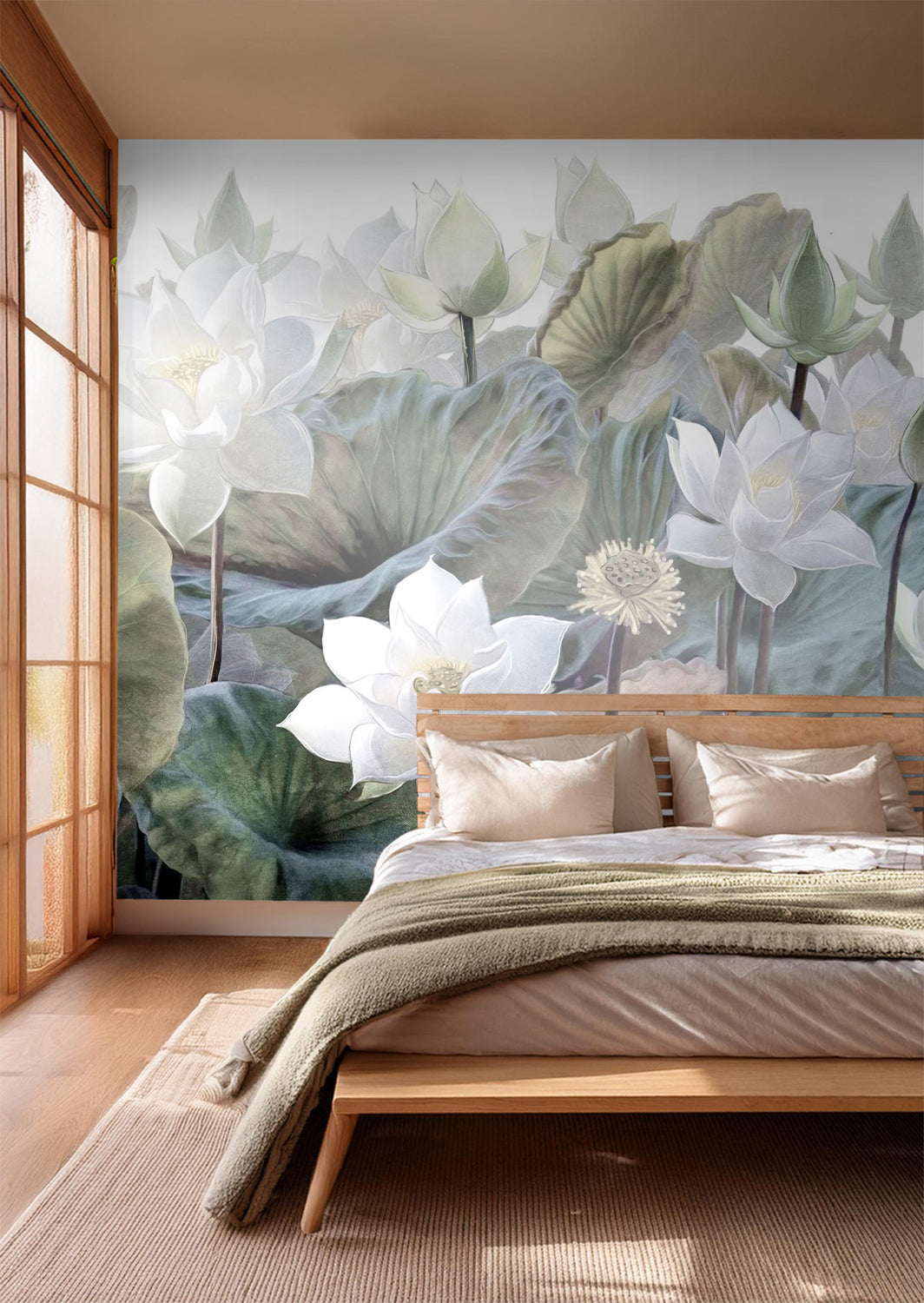 Sanders & Sanders fotobehang tropische bladeren en bloemen groen en wit - 375 x 270 cm - 600977