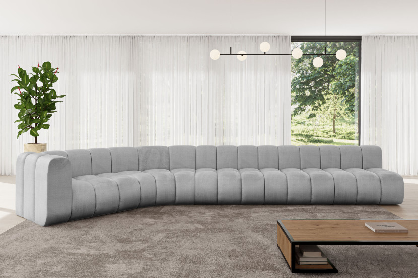Narożnik lewostronny modułowy Karex-L3 - 490x194x70 cm Jasny szary
