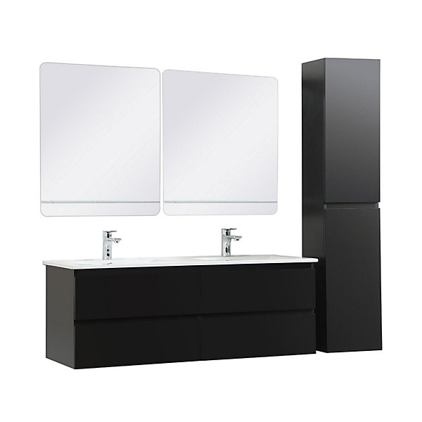 Ensemble meuble double vasque SORRENTO 120cm avec plan céramique