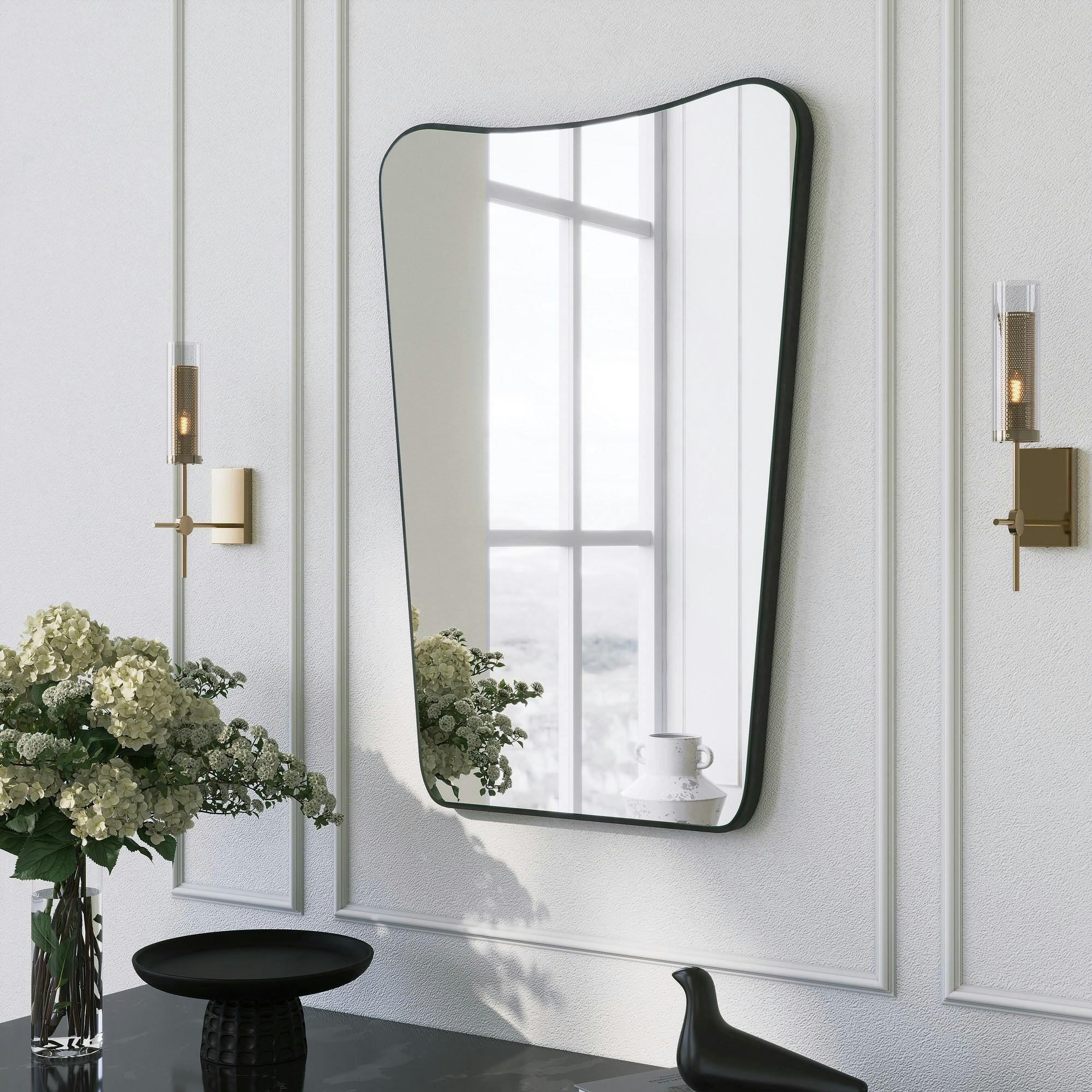 Miroir mural moderne asymétrique 70 cm - style organique CODY