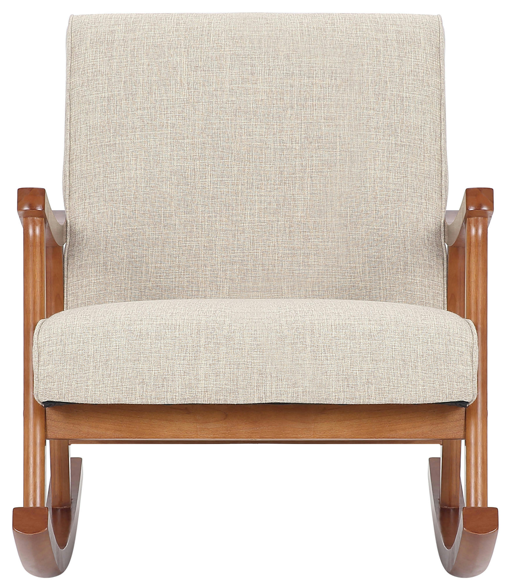 MORELIA - Chaise à bascule avec accoudoirs et assise en tissu Crème