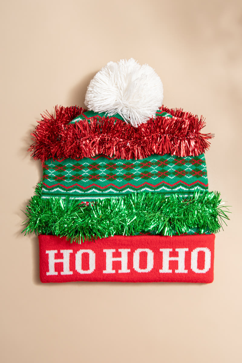 Ho Ho Ho Christmas Cuffed Beanie