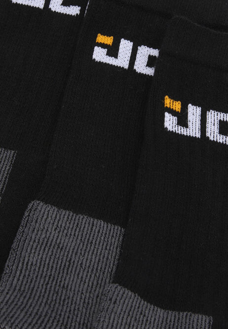 Mens 3pk Black Footbed JCB Ankle Socks