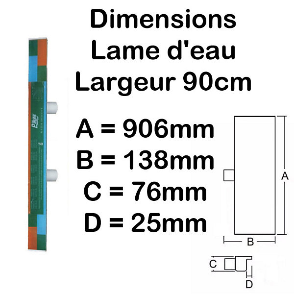 Lame d'eau pour piscine Cascade chute d'eau en acrylique 90cm Piscine et fontaine bassins Compatible traitement au sel chlore