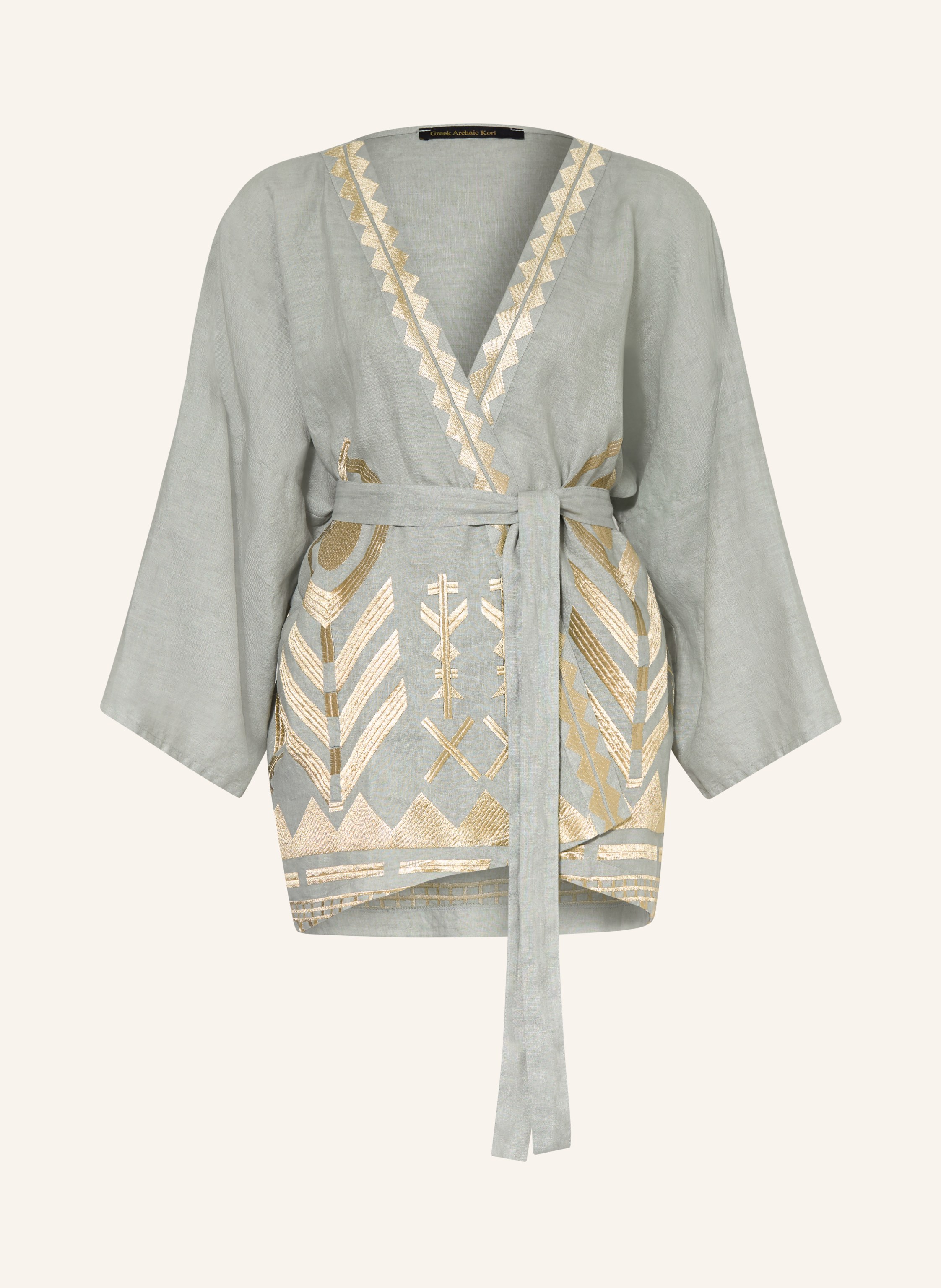 Greek Archaic Kori Damen-Kimono aus Leinen