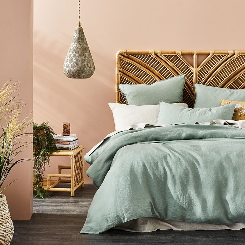 Vintage Washed Linen Eucalyptus Pillowcase