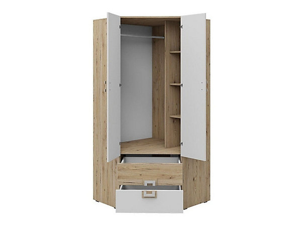 Armoire d'angle Tolfere 102, Nombre d'étagères: 3, 190x87x87cm