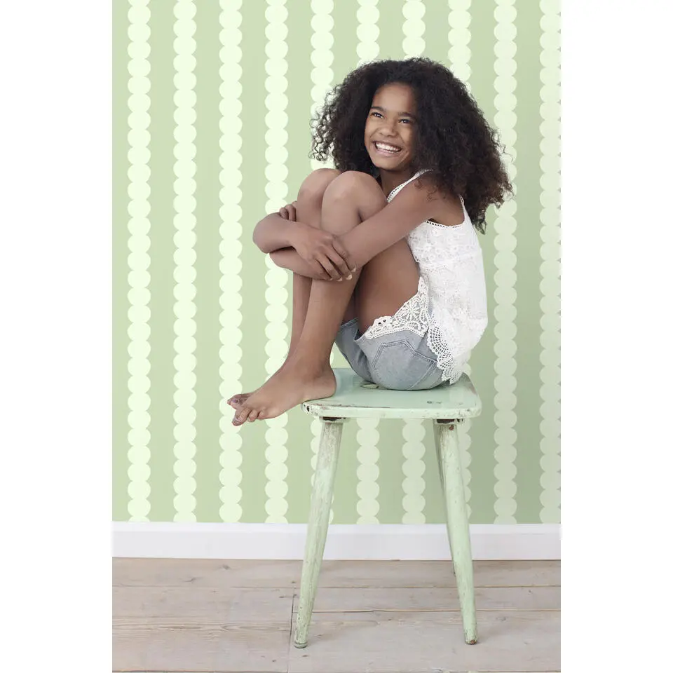 ESTAhome behang grafische print lichtgroen - 50 x 900 cm